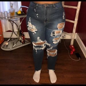 Distressed Denim Jeans